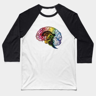 Rainbow Brain by Skye Rain Art Baseball T-Shirt